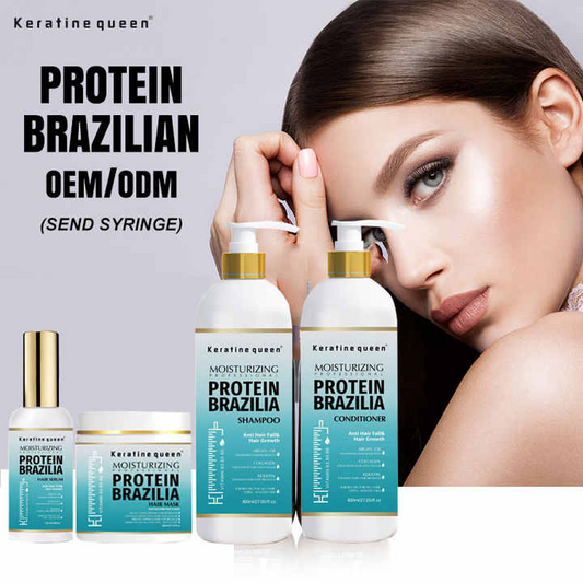 KERATIN QUEEN Anti-Hair Loss Moisturizing Protein Brazilian Shampoo, Conditioner and Mask Set