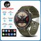 TOXIYA Outdoor Military Rugged Smartwatch Men GPS Sports Fitness Waterproof Watch Bluetooth Call with LED Lights