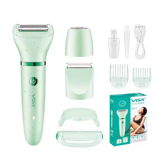 VGR 3 in 1 Professional Electric Lady Shaver Trimmer Grooming Set & Key Ring