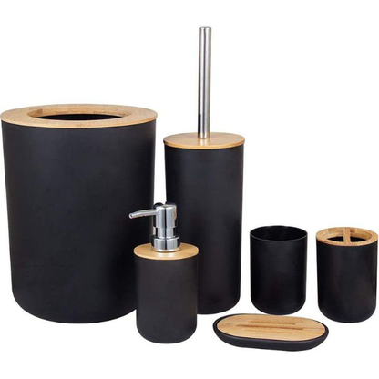 6-Piece Bathroom Accessories Set with Eco-friendly Lids