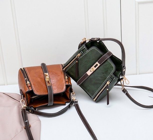Ladies Fashion Classic Messenger PU Leather Shoulder Handbag - Various colors available