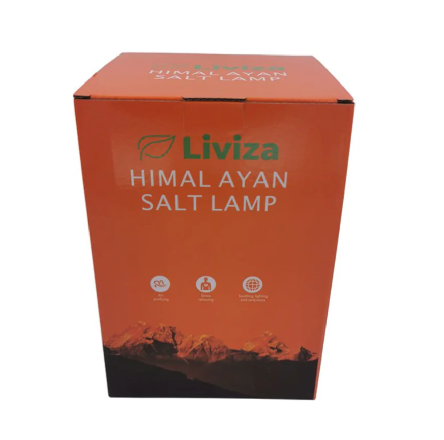Liviza Himalayan Natural Crystal Salt Lamp With Square Lanterns Holder